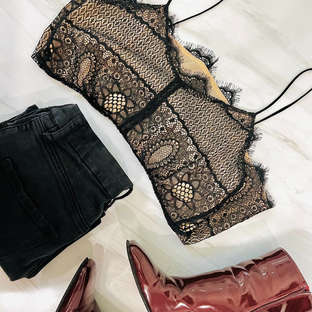 Mango Black Lace Camisole